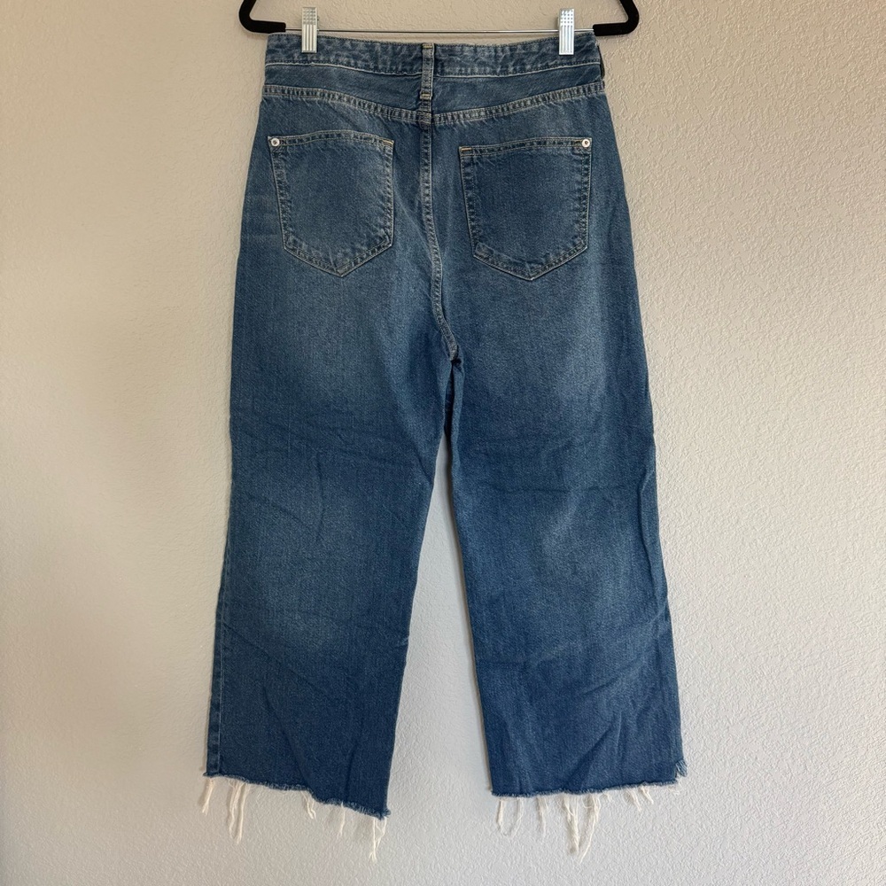 Pilcro Anthropologie Straight Leg Denim Jean Pant Distressed Boho Women’s 28 Raw - Picture 2 of 7
